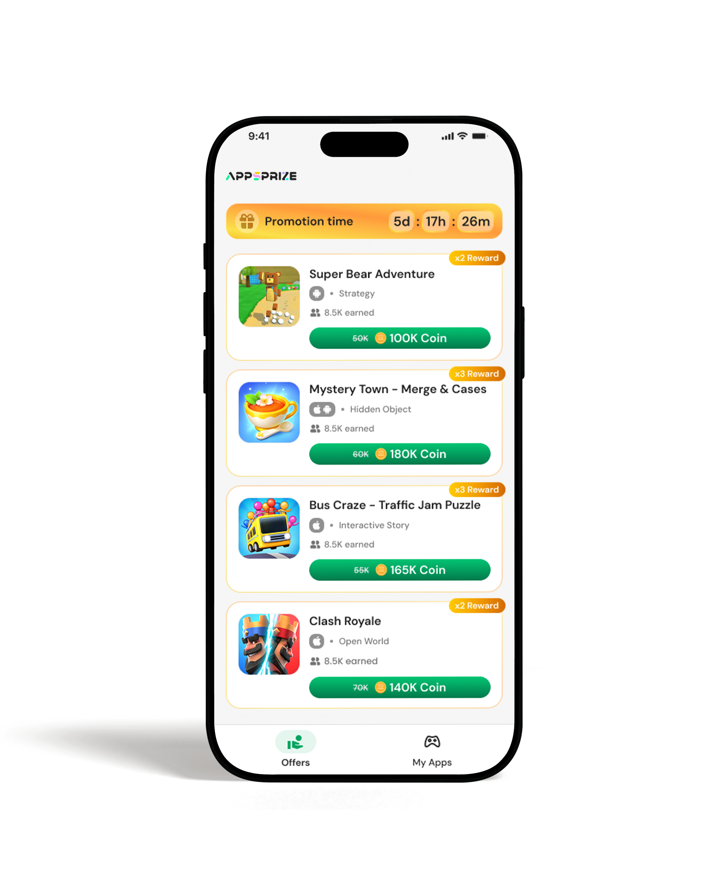 AppsPrize engagement interface