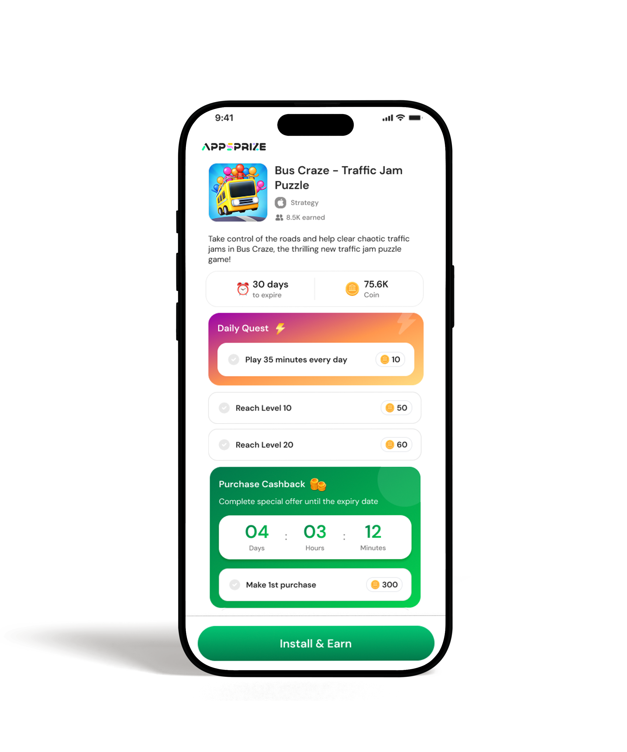 AppsPrize monetization dashboard