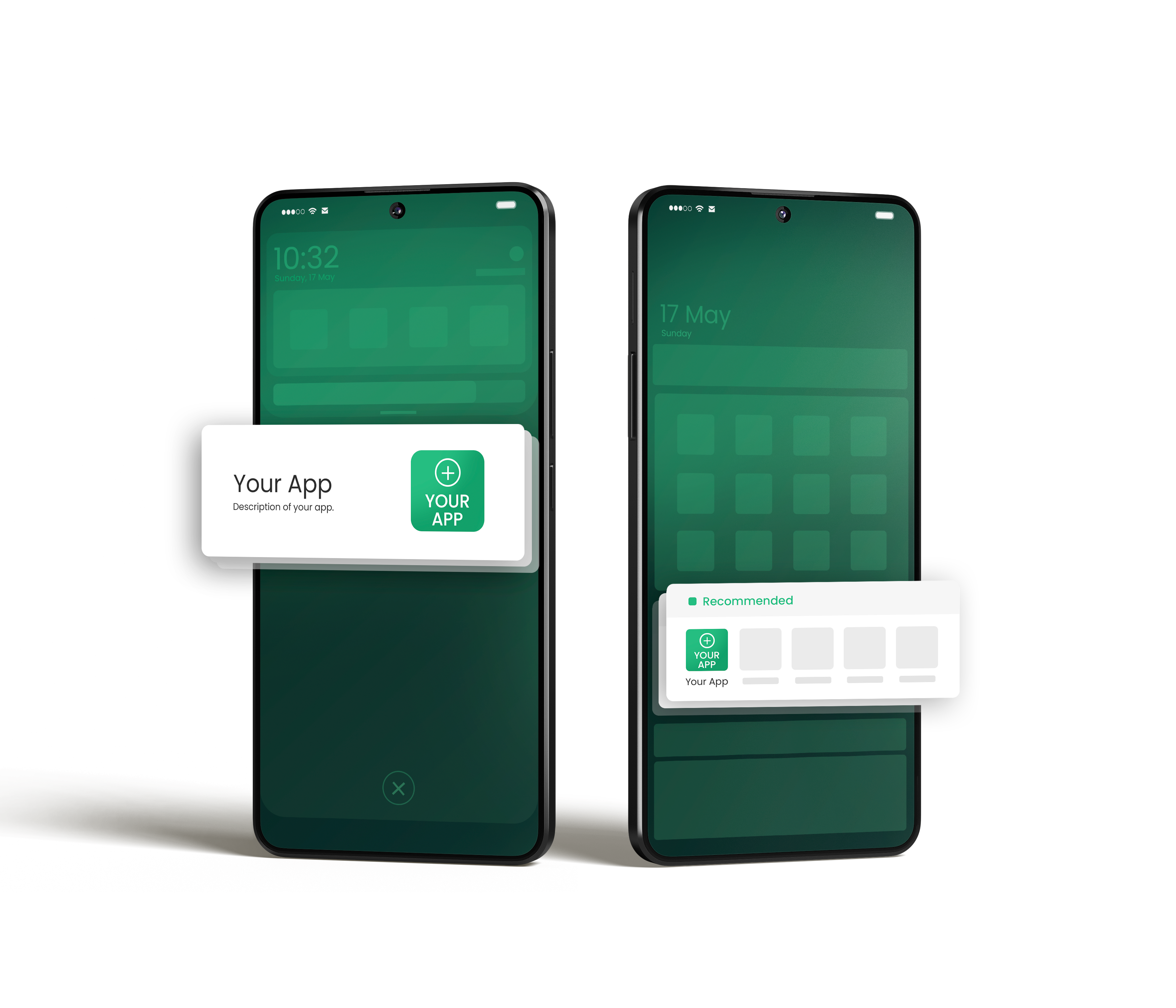 OEM entry screens showing app discovery on Samsung and Xiaomi devices